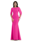 Casual Mermaid Chiffon Half Sleeves Long Mother of The Bride Dresses
