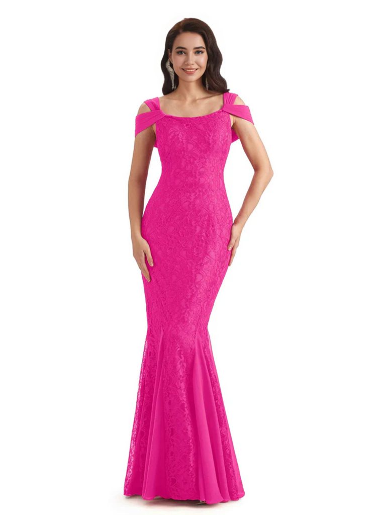 Sexy Lace Mermaid Cold Shoulder Mother of The Groom Dresses