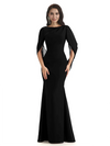Casual Mermaid Chiffon Half Sleeves Long Mother of The Bride Dresses