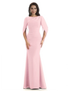 Casual Mermaid Chiffon Half Sleeves Long Mother of The Bride Dresses