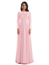 Elegant A-line Long Sleeves Lace Long Mother of The Bride Dresses