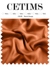 Soft Satin Fabric Swatch Burnt Orange