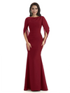 Casual Mermaid Chiffon Half Sleeves Long Mother of The Bride Dresses