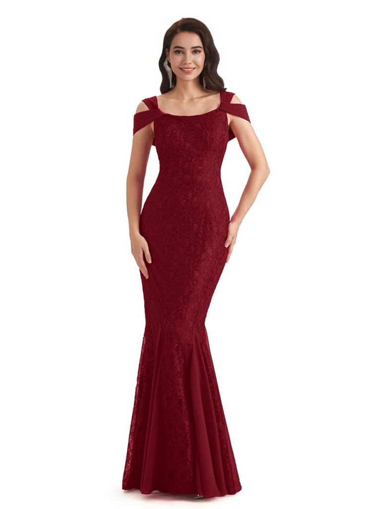 Sexy Lace Mermaid Cold Shoulder Mother of The Groom Dresses