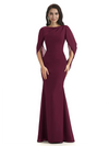 Casual Mermaid Chiffon Half Sleeves Long Mother of The Bride Dresses