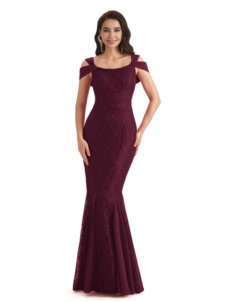Sexy Lace Mermaid Cold Shoulder Mother of The Groom Dresses