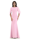 Casual Mermaid Chiffon Half Sleeves Long Mother of The Bride Dresses