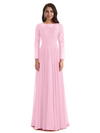 Elegant A-line Long Sleeves Lace Long Mother of The Bride Dresses