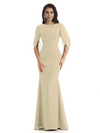 Casual Mermaid Chiffon Half Sleeves Long Mother of The Bride Dresses
