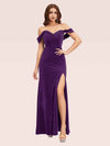 Sexy Side Slit Off Shoulder Long Mermaid Velvet Bridesmaid Dresses Online For Sale