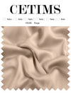 Soft Satin Fabric Swatch Taupe