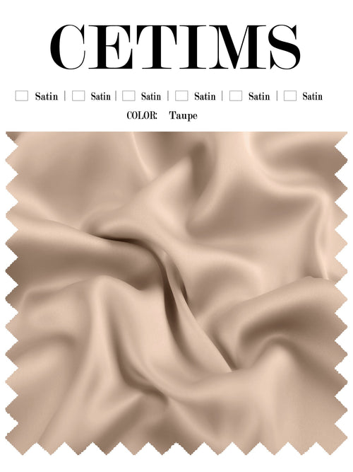 Soft Satin Fabric Swatch Taupe