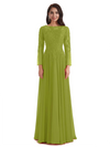 Elegant A-line Long Sleeves Lace Long Mother of The Bride Dresses