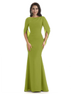 Casual Mermaid Chiffon Half Sleeves Long Mother of The Bride Dresses