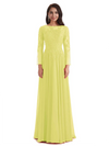 Elegant A-line Long Sleeves Lace Long Mother of The Bride Dresses