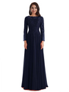 Elegant A-line Long Sleeves Lace Long Mother of The Bride Dresses