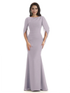 Casual Mermaid Chiffon Half Sleeves Long Mother of The Bride Dresses