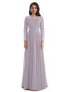 Elegant A-line Long Sleeves Lace Long Mother of The Bride Dresses