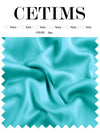 Soft Satin Fabric Swatch Turquoise