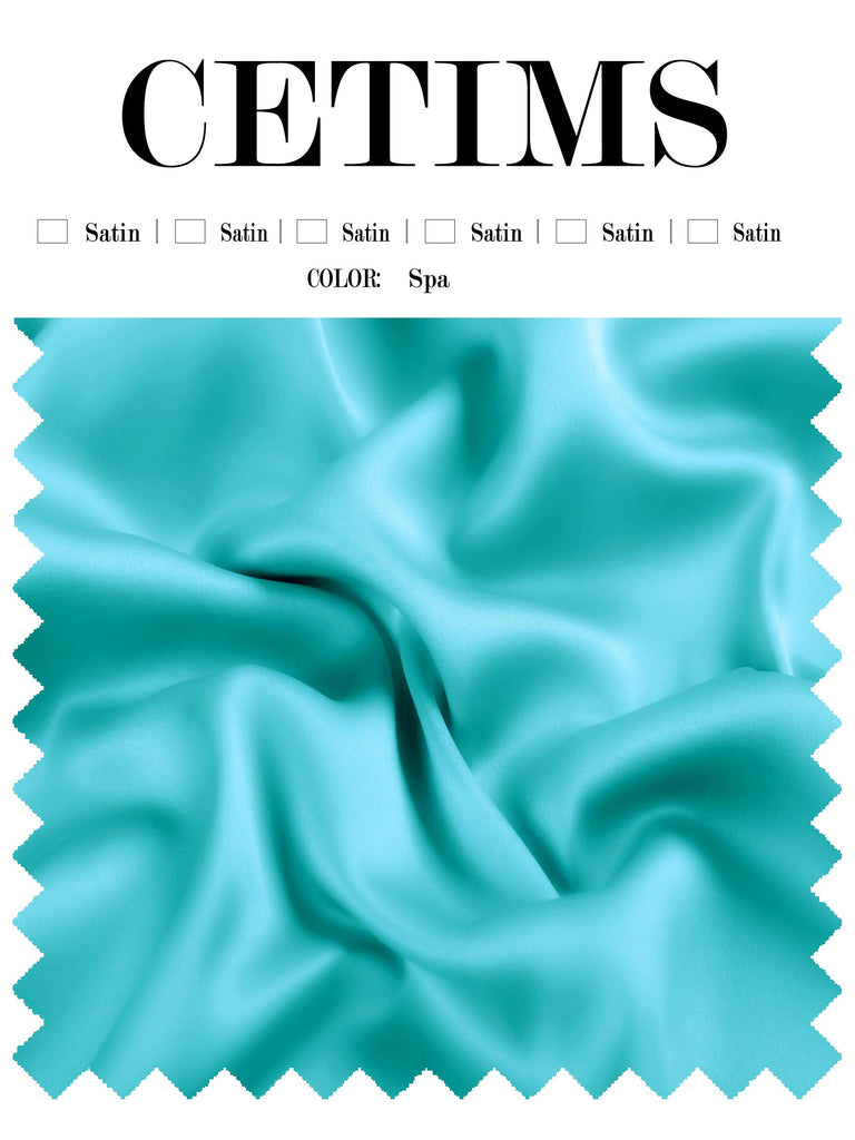 Soft Satin Fabric Swatch Turquoise