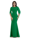 Casual Mermaid Chiffon Half Sleeves Long Mother of The Bride Dresses