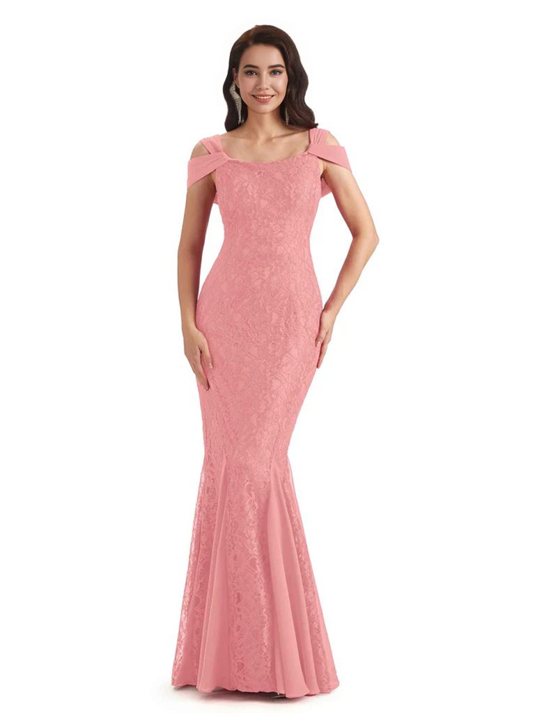 Sexy Lace Mermaid Cold Shoulder Mother of The Groom Dresses