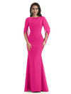 Casual Mermaid Chiffon Half Sleeves Long Mother of The Bride Dresses