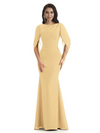 Casual Mermaid Chiffon Half Sleeves Long Mother of The Bride Dresses