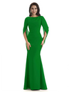 Casual Mermaid Chiffon Half Sleeves Long Mother of The Bride Dresses