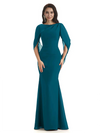 Casual Mermaid Chiffon Half Sleeves Long Mother of The Bride Dresses