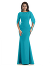 Casual Mermaid Chiffon Half Sleeves Long Mother of The Bride Dresses