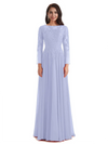 Elegant A-line Long Sleeves Lace Long Mother of The Bride Dresses