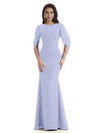 Casual Mermaid Chiffon Half Sleeves Long Mother of The Bride Dresses