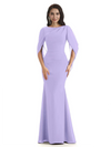 Casual Mermaid Chiffon Half Sleeves Long Mother of The Bride Dresses
