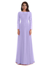 Elegant A-line Long Sleeves Lace Long Mother of The Bride Dresses