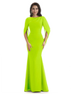 Casual Mermaid Chiffon Half Sleeves Long Mother of The Bride Dresses
