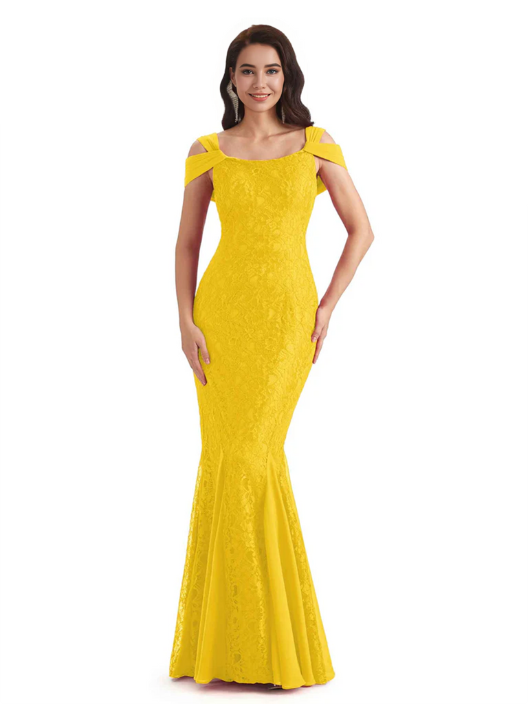 Sexy Lace Mermaid Cold Shoulder Mother of The Groom Dresses