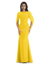 Casual Mermaid Chiffon Half Sleeves Long Mother of The Bride Dresses