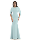 Casual Mermaid Chiffon Half Sleeves Long Mother of The Bride Dresses