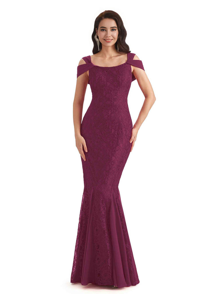 Sexy Lace Mermaid Cold Shoulder Mother of The Groom Dresses