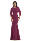 Casual Mermaid Chiffon Half Sleeves Long Mother of The Bride Dresses
