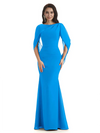 Casual Mermaid Chiffon Half Sleeves Long Mother of The Bride Dresses