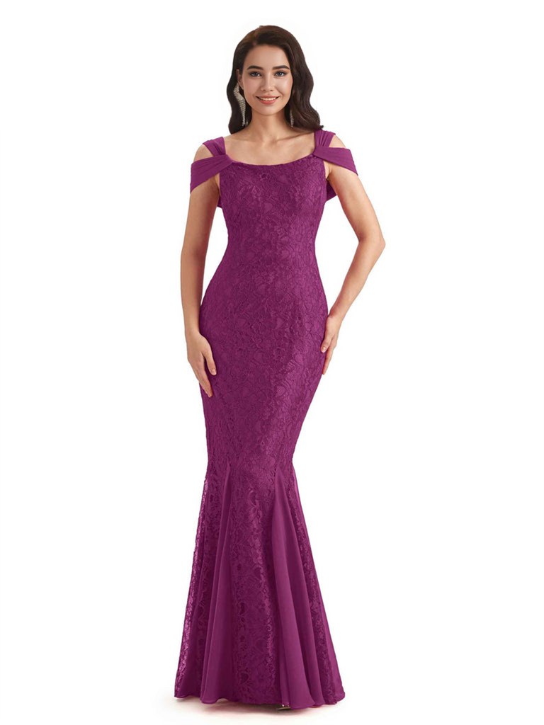 Sexy Lace Mermaid Cold Shoulder Mother of The Groom Dresses