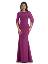 Casual Mermaid Chiffon Half Sleeves Long Mother of The Bride Dresses