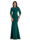 Casual Mermaid Chiffon Half Sleeves Long Mother of The Bride Dresses