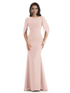 Casual Mermaid Chiffon Half Sleeves Long Mother of The Bride Dresses