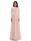 Elegant A-line Long Sleeves Lace Long Mother of The Bride Dresses