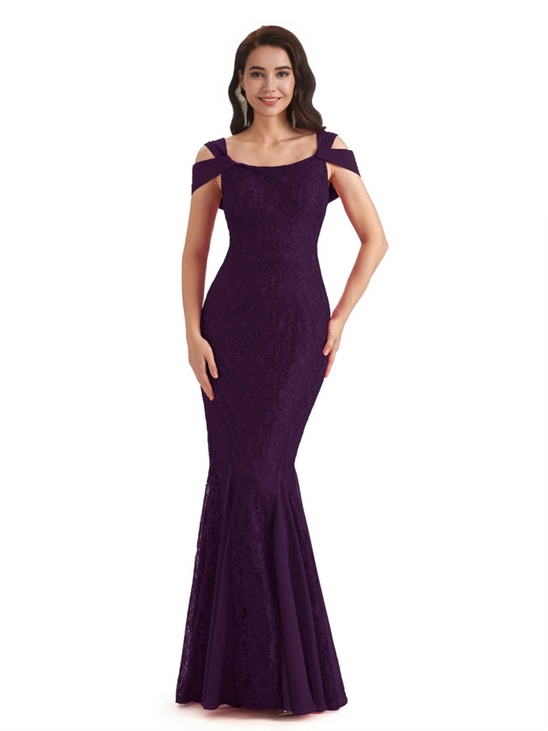 Sexy Lace Mermaid Cold Shoulder Mother of The Groom Dresses
