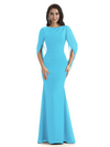 Casual Mermaid Chiffon Half Sleeves Long Mother of The Bride Dresses