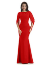 Casual Mermaid Chiffon Half Sleeves Long Mother of The Bride Dresses